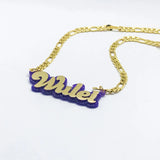 Personalized Stainless Steel Name Necklace Double Layer Acrylic Chain Gift