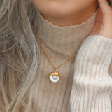 18K Gold Plated Pearl Necklace Water-wave Chain