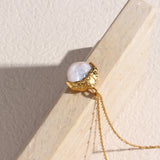 18K Gold Plated Pearl Necklace Water-wave Chain