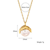 18K Gold Plated Pearl Necklace Water-wave Chain