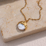 18K Gold Plated Pearl Necklace Water-wave Chain