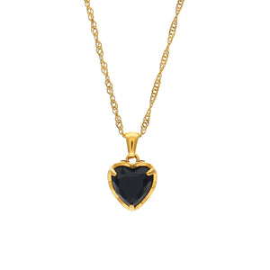 Crystal Heart Necklace Stainless Steel Pendant Women Jewelry