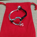 Silver Stainless Steel Charm Bead Bracelet