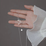 Star Pull Necklace Tassel Pendant 925 Silver Clavicle Chain