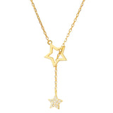 925 Silver Star Pull Tassel Pendant Clavicle Chain Women Jewelry