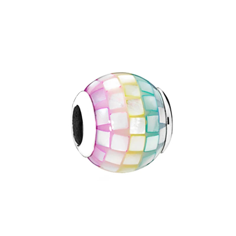 925 Silver Colorful Mosaic Red Daruma Doll Charm DIY Jewelry