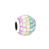 925 Silver Colorful Mosaic Red Daruma Doll Charm DIY Jewelry