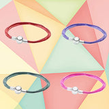 925 Sterling Silver DIY Bracelet - Blue/Pink/Red Charm Jewelry