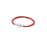 925 Sterling Silver DIY Bracelet - Blue/Pink/Red Charm Jewelry