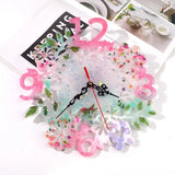 Big Size Flower Shape Clock Silicone Epoxy Resin Molds DIY Jewelry Making