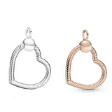 925 Sterling Silver Heart Pendant for DIY Necklace, Ladies Jewelry