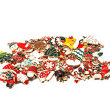 96pcs Enamel Charms Christmas Pendants Santa Claus Bells Xmas Tree Decor