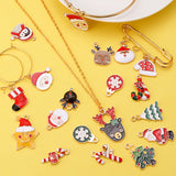 96pcs Enamel Charms Christmas Pendants Santa Claus Bells Xmas Tree Decor