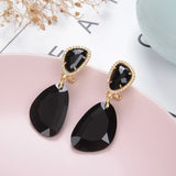 Copper Geometry Zircon Stone Stud Earrings