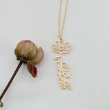 Personalized December Flower Constellation Necklace