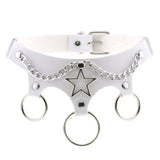 Goth Punk PU Leather Necklaces Rock Star Spike Rivet Studded Choker Necklace