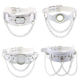 Goth Punk PU Leather Necklaces Rock Star Spike Rivet Studded Choker Necklace