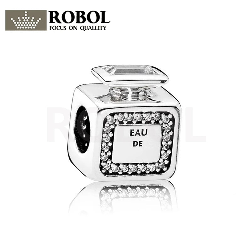 925 Silver Perfume Bottle Charm Beads Jewelry