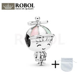 925 Sterling Silver Propeller Hat Boy & Girl Charm