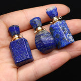 Natural Stone Lapis Lazuli Perfume Bottle Pendant for DIY Necklace