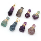 Natural Stone Perfume Bottle Pendant for Necklace DIY