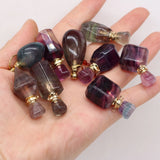Natural Stone Perfume Bottle Pendant for Necklace DIY