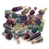 Natural Stone Perfume Bottle Pendant for Necklace DIY