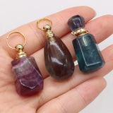Natural Stone Perfume Bottle Pendant for Necklace DIY
