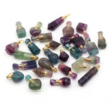 Natural Stone Perfume Bottle Pendant for Necklace DIY