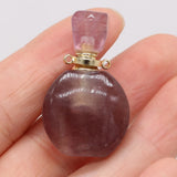 Natural Stone Perfume Bottle Pendant for Necklace DIY