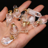 Natural Stone Perfume Bottle Pendant Irregular Quartz DIY Necklace Accessory