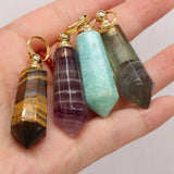Natural Stone Perfume Bottle Pendant Charms for DIY Necklace