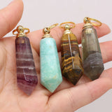 Natural Stone Perfume Bottle Pendant Charms for DIY Necklace