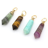 Natural Stone Perfume Bottle Pendant Charms for DIY Necklace