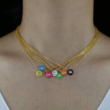 Colorful Geometric Round Charm Necklace for Girl