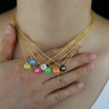 Colorful Geometric Round Charm Necklace for Girl