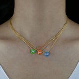 Colorful Geometric Round Charm Necklace for Girl
