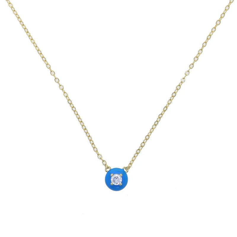 Colorful Geometric Round Charm Necklace for Girl