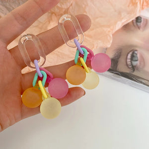 Summer Fresh Bubble Clip-on Earrings Acrylic Ball for Women Girl