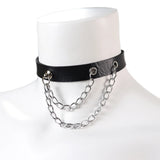 Leather Collar Asymmetry Chain Punk Hip Hop Necklace Women Party