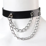 Leather Collar Asymmetry Chain Punk Hip Hop Necklace Women Party