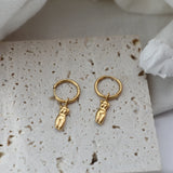 Stainless Steel 18k Plated Abstract Face Charm Pendant Necklace