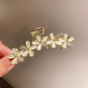 Flower Rhinestone Shark Clip Hairpin Headdress Hair Accessories