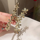 Flower Rhinestone Shark Clip Hairpin Headdress Hair Accessories