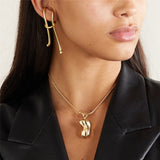 Tide Earrings Exaggerated Retro Long Ear Clip Irregular Ear Bones Women Jewelry