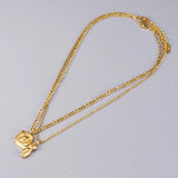316L Stainless Steel Body Face Pendant Necklace for Women Plated Collar Necklace