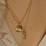 316L Stainless Steel Body Face Pendant Necklace for Women Plated Collar Necklace