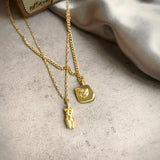 316L Stainless Steel Body Face Pendant Necklace for Women Plated Collar Necklace