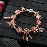 Rose Dream Catcher Zircon Charm Crystal Bracelet Gift