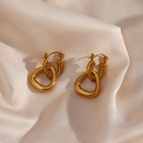 Geometric Charm Earrings 18K Plated Stainless Steel